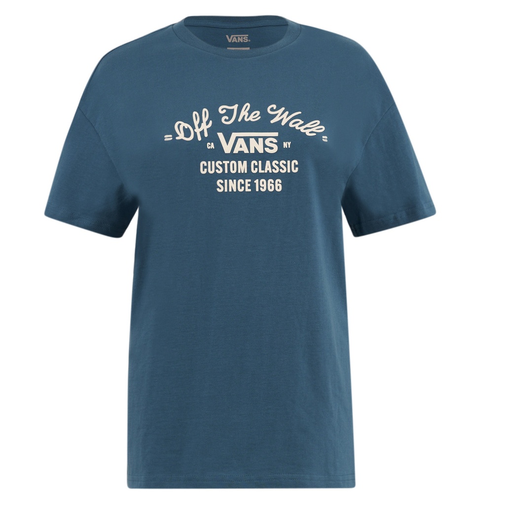 VANS WOMEN'S CUSTOM CLASSIC VANS SLEEVE TEE - TEAL