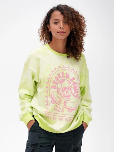 NOTICE THE RECKLESS BROKEN BONES CLUB LIGHT CREWNECK - GREEN