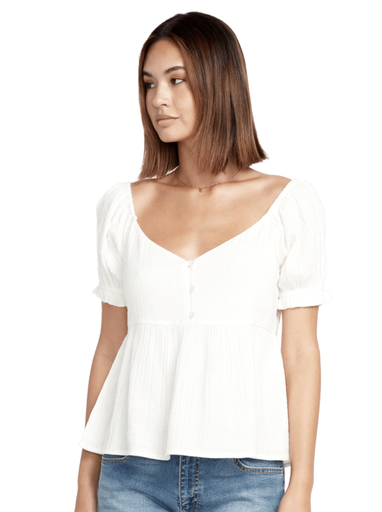 VOLCOM WOMEN'S A FULL OUT TOP - STAR WHITE
