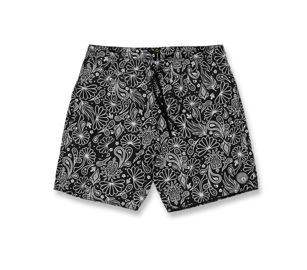 SHORT VOLCOM CENTER PRINT TRUNK 17'' - NOIR