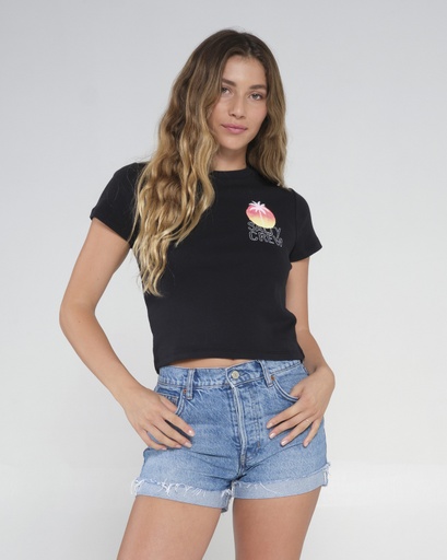 SALTY CREW WOMEN'S SUMMER VIBE BABY TEE - BLACK