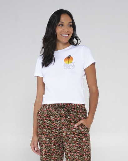 SALTY CREW WOMEN'S SUMMER VIBE BABY TEE - WHITE
