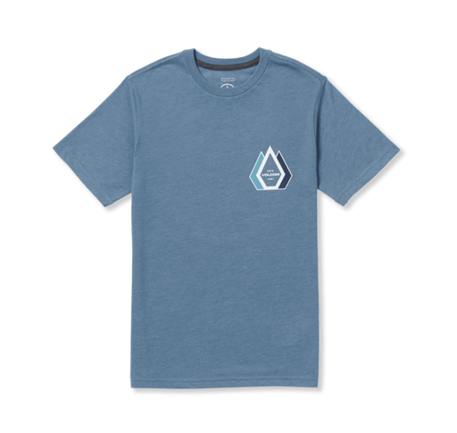 VOLCOM BOYS LINKFILL SHORT SLEEVE TEE - INDIGO RIDGE HEATHER