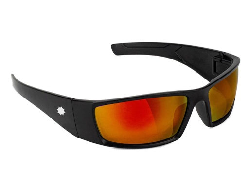 GLASSY SUNGLASSES PEET MATRIX POLARIZED - BLACK/RED MIROR