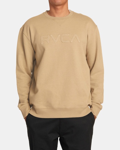 COTON OUATÉ RVCA BIG RVCA STITCHED CREWNECK - KHAKI 