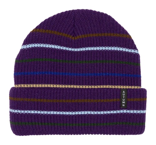 TUQUE AUTUMN MULTI STRIPE BEANIE - PURPLE