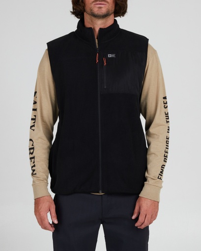 SALTY CREW EBBTIDE POLAR FLEECE VEST - BLACK