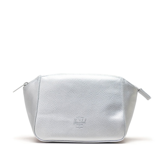 SAC HERSCHEL MILAN TOILETRY BAG VEGAN LEATHER - SILVER METALLIC
