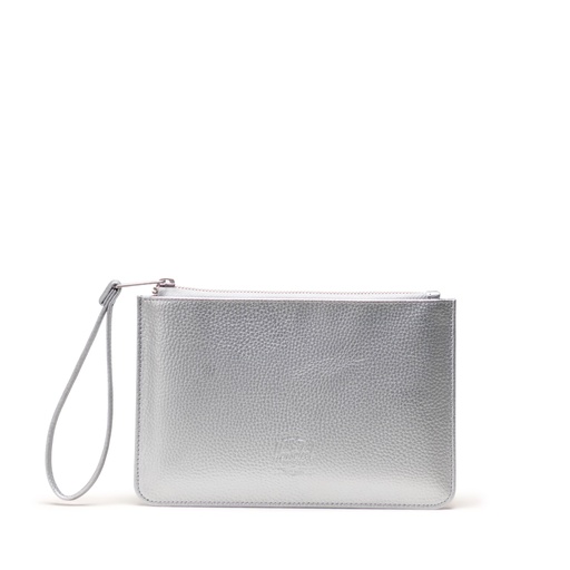 SAC HERSCHEL EDESSA POUCH VEGAN LEATHER - SILVER METALLIC
