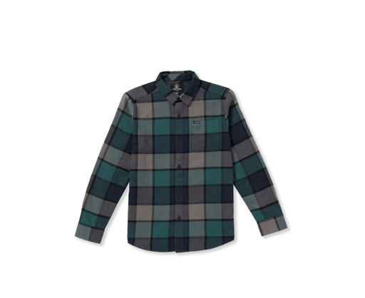 CHEMISE VOLCOM JUNIOR CADEN PLAID LONG SLEEVE - NAVY