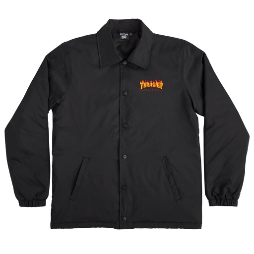 SANTA CRUZ COACH JACKET THRASHER FLAME DOT - BLACK