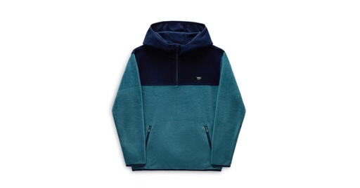 COTON OUATÉ VANS JUNIOR BLOCKED FLEECE QUARTER ZIP PULL OVER - NORTH ATLANTIC/DRESS BLUES