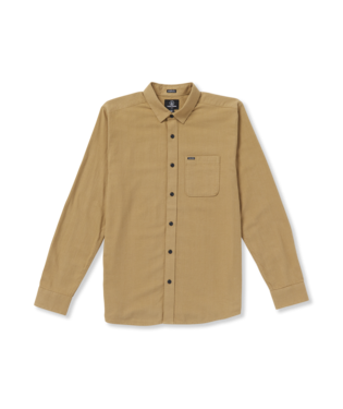 CHEMISE VOLCOM CADEN SOLID LONG SLEEVE - DARK KHAKI