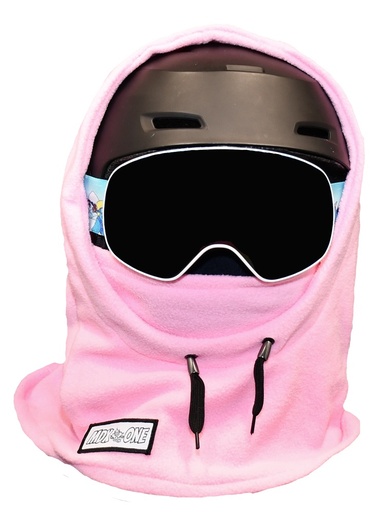 Cagoule MDXONE avec boutons à l'intérieur pour ajouter des pompoms - Rose