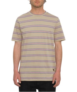 VOLCOM V ENT HOCKEY DAD CREW SHORT SLEEVE - LIGHT KHAKI