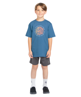 T-SHIRT VOLCOM YOUTH TWISTED UP SHORT SLEEVE TEE - DARK BLUE