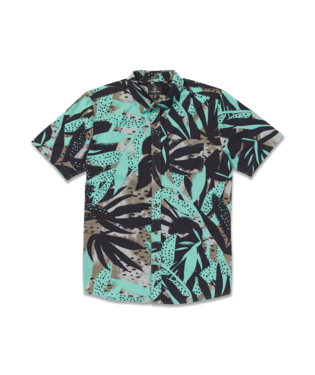 CHEMISE VOLCOM WATERSIDE FLORAL SHORT SLEEVE SHIRT - DUSTY AQUA