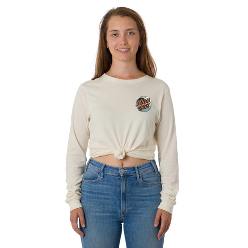 SANTA CRUZ WOMEN'S LONGSLEEVE T-SHIRT WAVE DOT - NATURAL