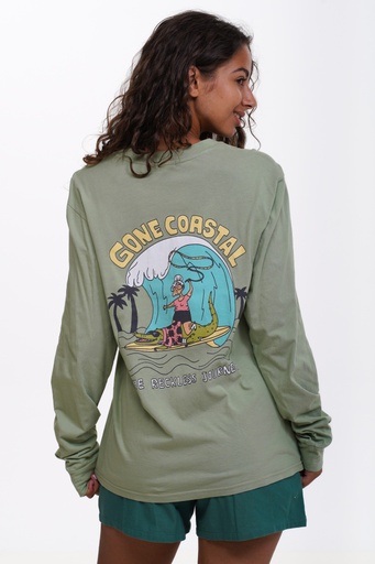 LONG SLEEVE T-SHIRT NOTICE THE RECKLESS GONE COASTAL - SAGE