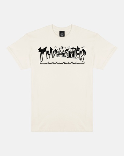 T-SHIRT THRASHER X ANTIHERO PIGEON MAG - NATURAL