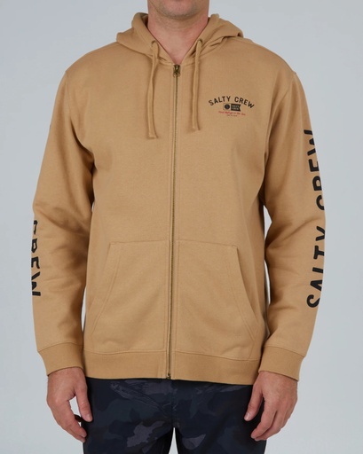 HOODIE SALTY CREW SURF CLUB ZIP FLEECE - SANDSTONE