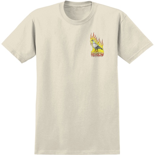 T-SHIRT ANTIHERO FLAME PIGEON SHORT SLEEVE TEE - NATURAL