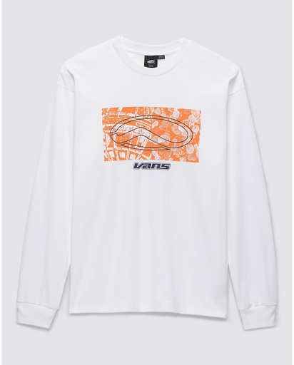 LONG SLEEVE T-SHIRT VANS OFF THE WALL II LOOSE SKATE CLASSICS - BLANC