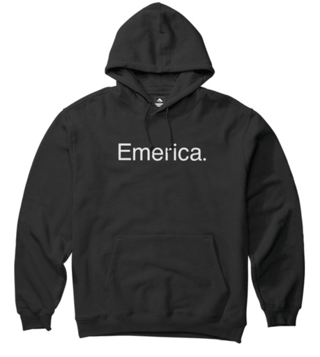 EMERICA PURE LOGO HOOD - BLACK