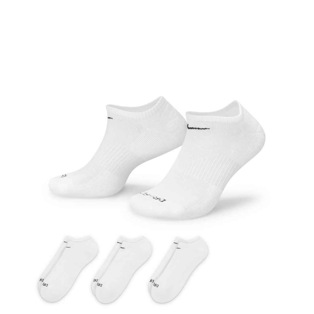 NIKE EVERYDAY PLUS CUSHIONED SOCKS 3 PK - WHITE