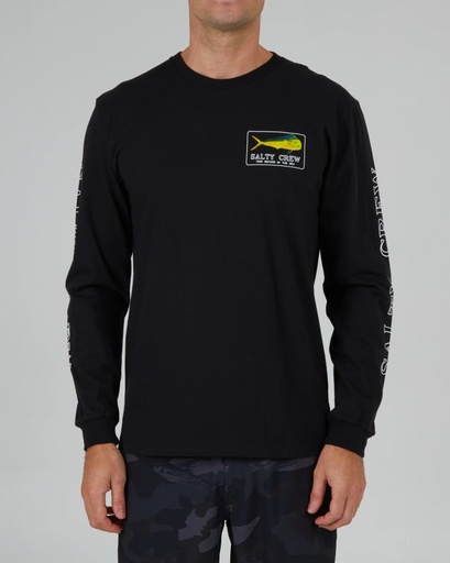 LONG SLEEVE T-SHIRT SALTY CREW GOLDEN MAHI PREMIUM - NOIR