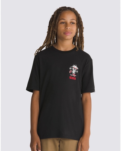 T-SHIRT VANS JUNIOR PIZZA SKULL - NOIR
