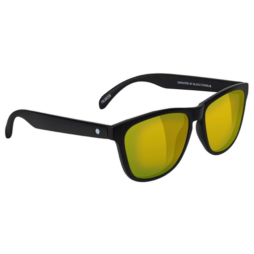 LUNETTE GLASSY DERIC POLARIZED - MATTE BLACK/GOLD MIRROR