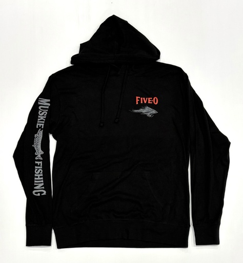 Long Sleeve Hooded 5-0 Muskie - Noir