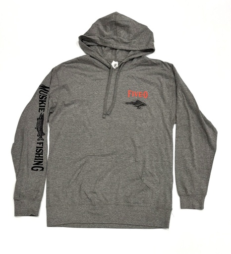 Long Sleeve Hooded 5-0 Muskie - Gunmetal Heather