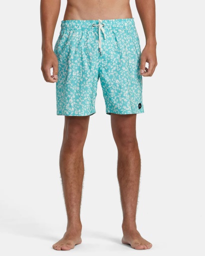 RVCA BARNES ELASTIC WAIST BOARDSHORTS 17" - GREEN HAZE