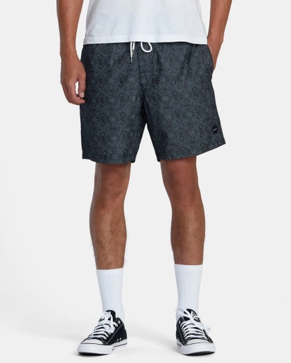 SHORT RVCA ESCAPE ELASTIC WAIST CHAMBRAY - WASHED BLACK