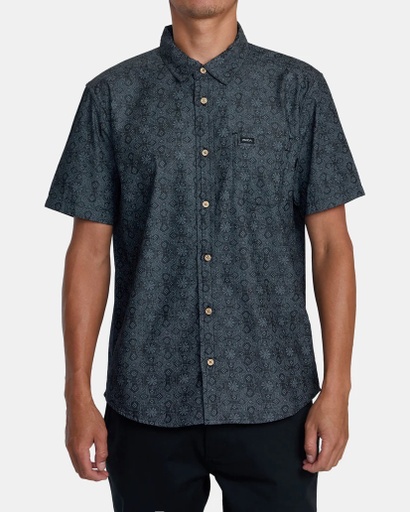 CHEMISE RVCA FRAME CHAMBRAY SHORT SLEEVE - WASHED BLACK