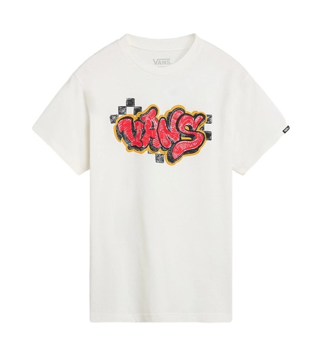 VANS JUNIOR TAGGED SHORT SLEEVE TEE - MARSHMALLOW