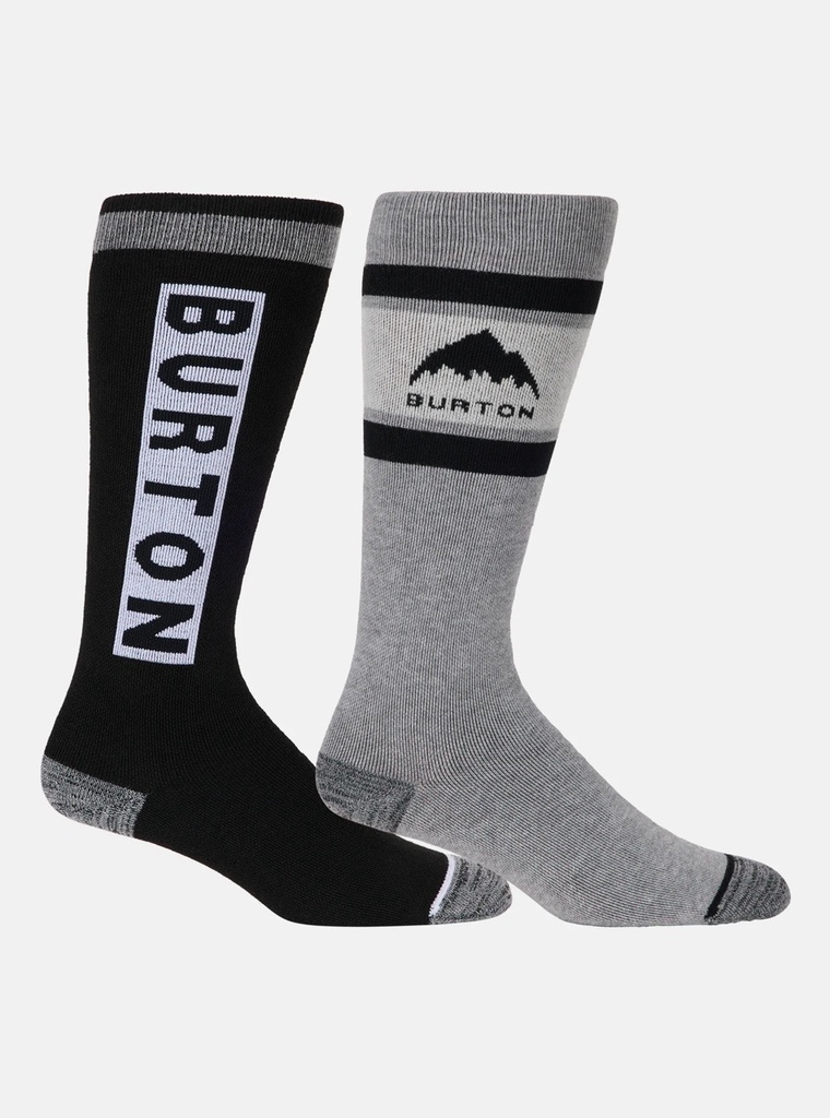 BAS BURTON WEEKEND MIDWEIGHT 2PK POUR FEMME - TRUE BLACK/GREY