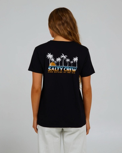 SALTY CREW WOMEN'S BOARDWALK BOYFRIEND TEE - BLACK