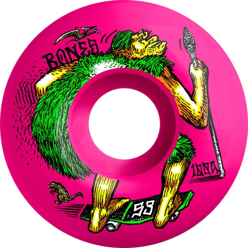 BONES WHEELS - NEONDERTHAL V4 WIDES OG 100'S 53mm - PINK