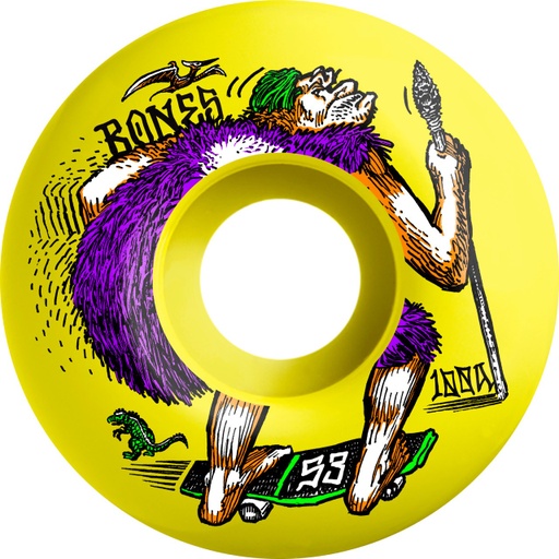 BONES WHEELS - NEONDERTHAL V4 WIDES OG 100'S 53mm - YELLOW