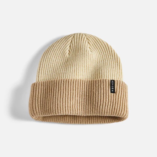 AUTUMN SELECT BLOCKED BEANIE - KHAKI