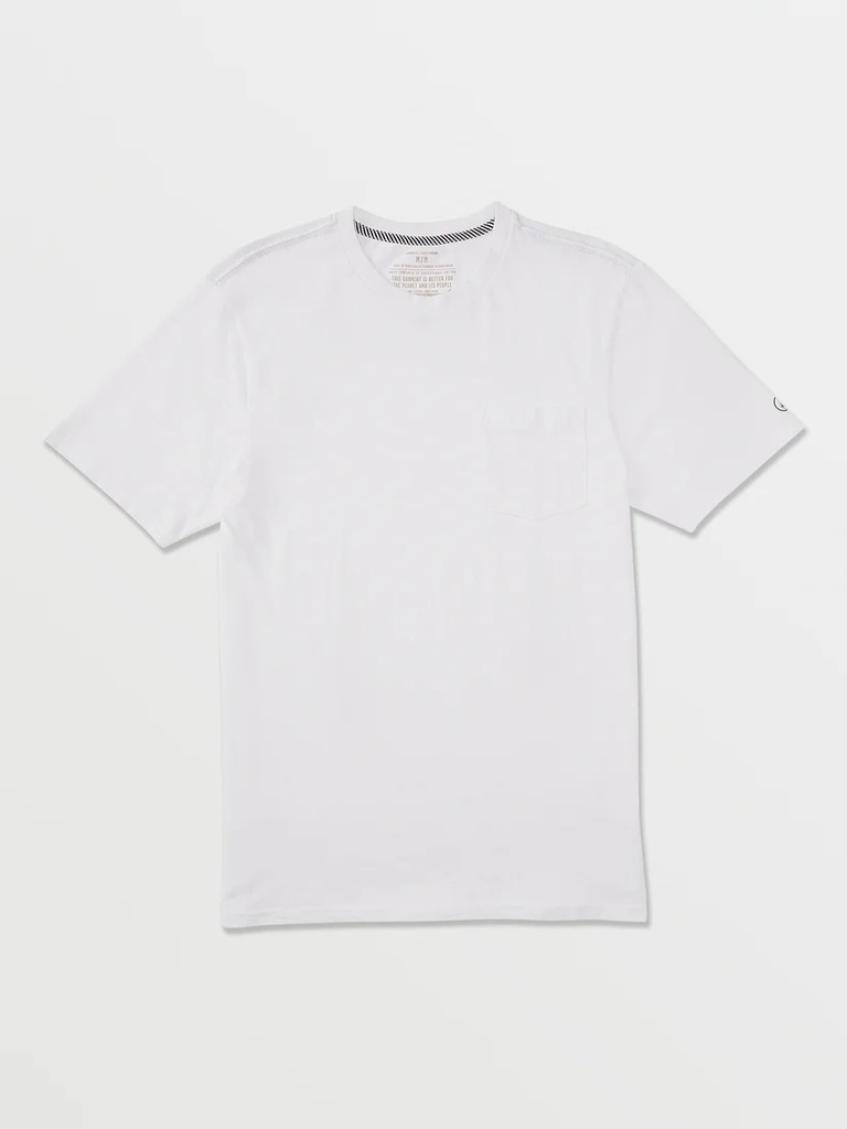 T-SHIRT VOLCOM SOLID SS POCKET TEE - BLANC 