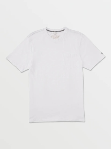 T-SHIRT VOLCOM SOLID SS POCKET TEE - BLANC 