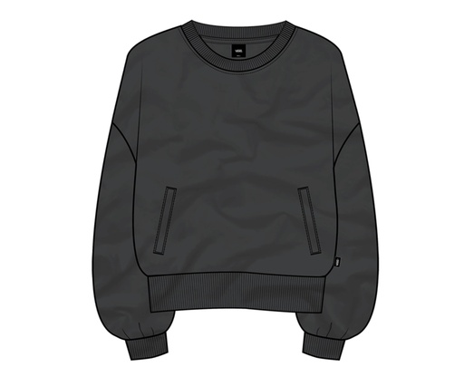 VANS ELEVATED DOUBLE KNIT LOOSE CREW WOMEN'S - BLACK