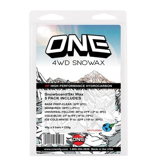WAX ONEBALL 4WD 5 PACK 225G SNOWBOARD / SKI WAX   