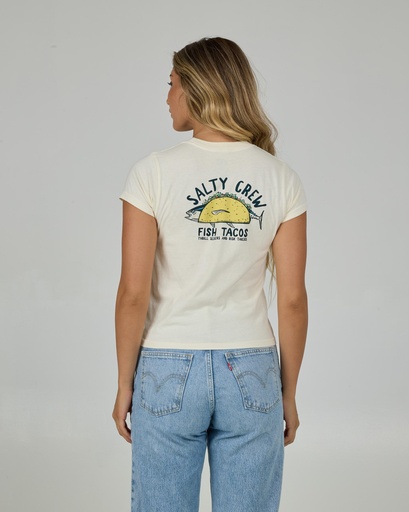 SALTY CREW BAJA FRESH MODERN TEE FOR WOMEN - OFF WHITE