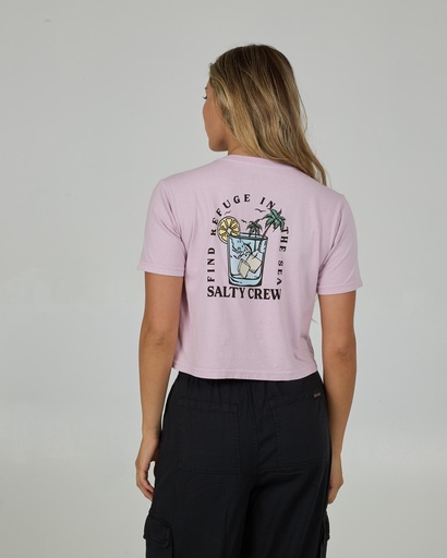 SALTY CREW OCEAN SPRAY CROP TEE WOMEN - PALE ORCHID