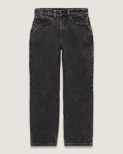 VANS JUNIOR CHECK-5 BAGGY DENIM PANT - STONEWASH BLACK